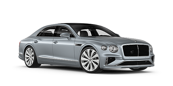 Bentley Jeddah New Bentley Flying Spur sedan front three quarter in Silverlake paint